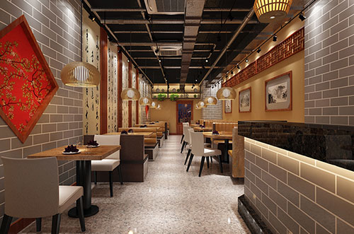 清溪镇传统中式餐厅餐馆装修设计效果图